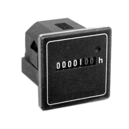 Trumeter HR, 120VAC, 60HZ, FLSH SQR, W/ CLIP Electromechanical Hour Meter HMA460/120VAC/60HZ